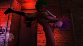 Wild Punk Chick Swallows Gigantic Strangers Dick&#x1F32D; In Various 3D Animated Positions!