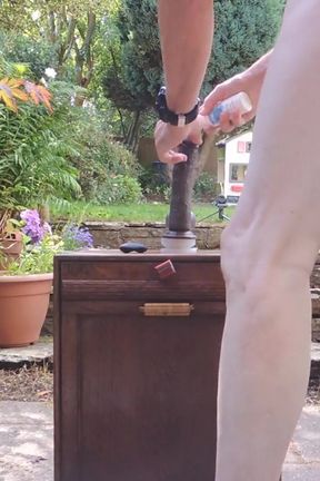 Outdoor anal play with cumshot