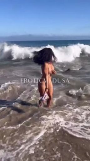 Erotic Medusa Strips and skinny dips at the Beach