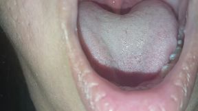 Close-Up Yawning with Uvula View