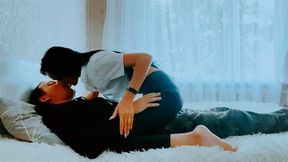 The office slut came to my home for hot kisses