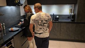 He takes me by surprise in the kitchen part 1