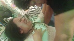 pounding her like crazy on the sofa bed—she screams like a bitch when she feels my big, thick cock sliding in (no faces covered, no filters, 100% real sex)