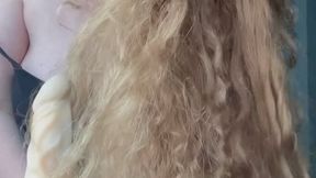 Curly hairs masturbation