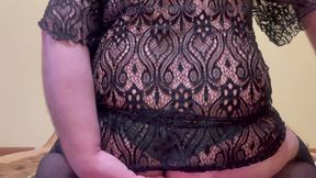 the bitch is jumping on a bottle