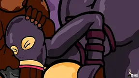 Busty Mom in Disguise Smashed Hard by Black Cocks in Anime GangBang