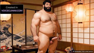 Bara Cartoon - Wolf Takeshi in Asian clothes - Yaoi Jerk Off Instructions Softcore audio for Dudes