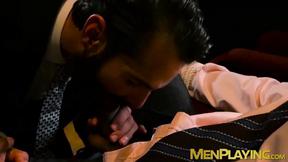 ”Businessman hunk gets his tight booty pounded hard by Boyfriend”