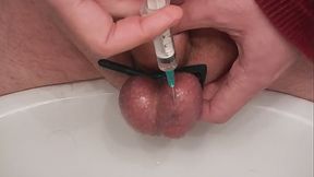 Testicle saline injection 5ml each