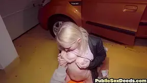 Busty student driver riding instructors cock after class