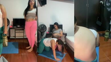 Her rubbery flow carved her deeper than her downward dog