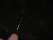 Slow Motion Outdoors Pissing in Backyard