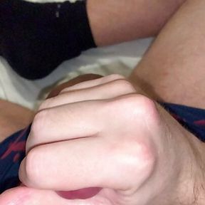 straight man watches porn and masturbates big cock