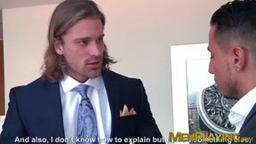 Kinky businessman Klein Kerr anal fucked hard after handjob