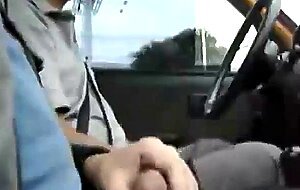 Military Man Strokes in the Cab