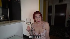 stepmother surprises stepson with a sensual anal birthday adventure! a special treat awaits as she bakes a creamy cake with a naughty twist.