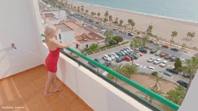 We Spent Our Holiday in This Fantastic Hotel in Spain and We Shot This Extreme Balcony Face Fuck Cum on Boobs