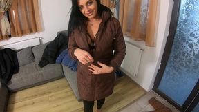 milfycalla - a lot of pee, golden shower, farting and cum on my new downjackets 178