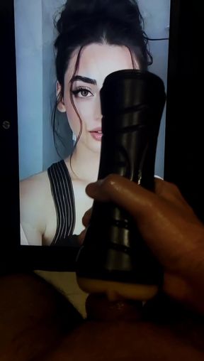 Hot babe oils up for some intense tribbing and solo play with a fleshlight