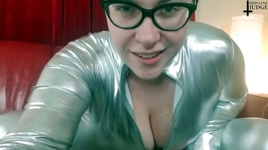 Jane Judge dominates in strapon femdom JOI with glasses and fierce curves