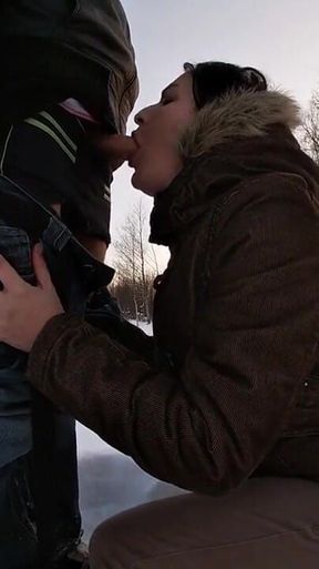 Blowjob in the snow