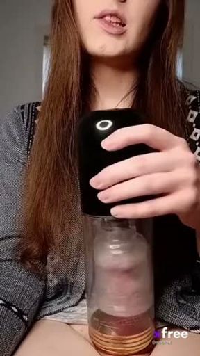 Playing with her Electric Cock Sucker