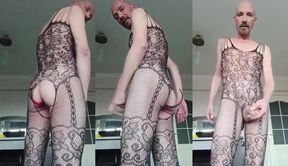 Teacher wrecks straight hubbys sissy wanker with gay dog tail