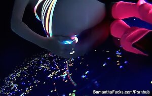 Blacklight masturbation with super hot Samantha Saint