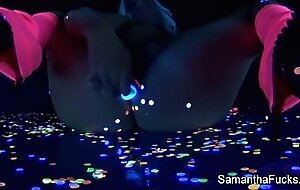 Blacklight masturbation with super hot Samantha Saint