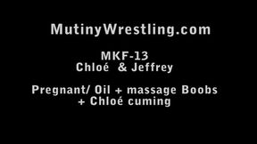 MKF-15 Mutiny (PREGNANT) Breast and Nipple Play + OILING + orgasm (aaron is in the video)