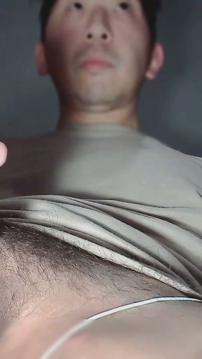 Str8 asian dude with big dick cum like a volcano   Clip 1