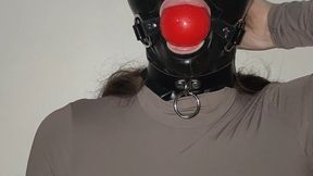 Julia tries on her gags