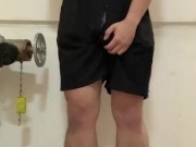 Caged Chinese college student masturbation in staircase