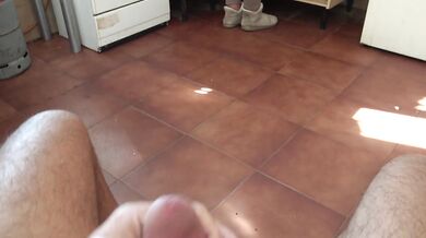 Big dick flashed to mom in kitchen her hairy pussy gushes