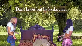 Hot threesome inside the magic forest