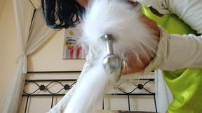 i turn into a pretty cat in heat thanks to my new anal tail