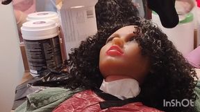 Ebony sex slave filthy curls cut by owner