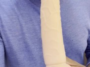 Blowjob to my new 7.8 inch dildo with gag reflex