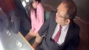 Japanese Girl 18+ Compelled by Dominating Boss to Blowjob Publicly