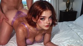 sun-tanned ginger chick doing wonders with her pussy.[ai]