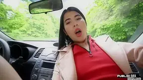 Car fucked teen 18+ banged outdoor by driving instructor