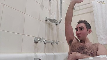 Step Gay Dad - Bath Buddies - Hot house with sexual tension so thick it ends up all over stepdad's sexy toes - Manlyfoot