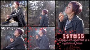 Esther Enjoys Cigarettes in Mysterious Forest