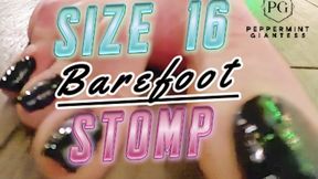 6’7 Giantess Size 16 Barefoot Stomp Destruction in Slow Motion
