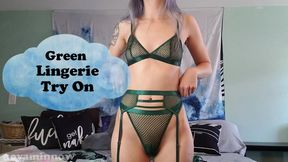 Green Lingerie Try On