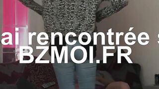 Hot Wife Rides Her Husband's Big Dick On Their Leather Sofa - French MILF