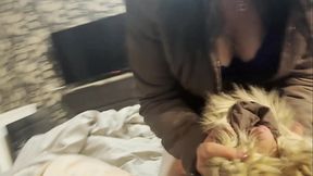 MilfyCalla- A Lot Of Cum On Brown Fur Hooded Puffer Jacket 172