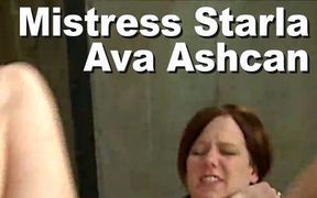 Mistress Starla & Ava Ashcan femdom hot wax vibrator climax