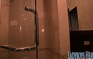 Shemale patti soapy cock massage