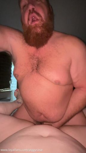 POV Part 2: After 5 Fingers, Big Bear Gives Piggy Rose His Fat Cock